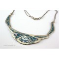 colier AZTECA. mexican intaglio . turcoaz & scoica abalone. Mexic